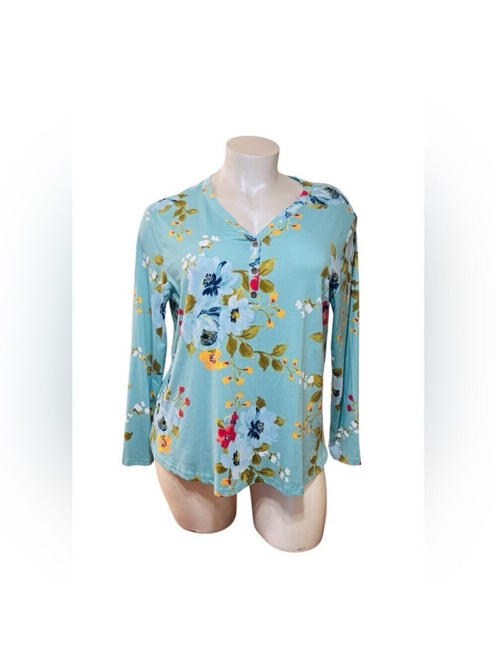 Floral Women's Blouse - Blue